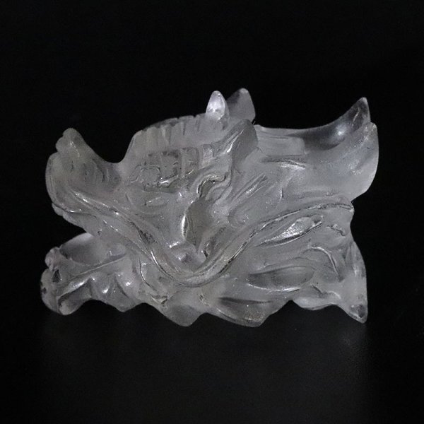 画像3: 置物 彫り物 ドラゴンヘッド 水晶 大 龍 風水 運気 金運 財運 天然石 パワーストーン 品番:15837 (3)