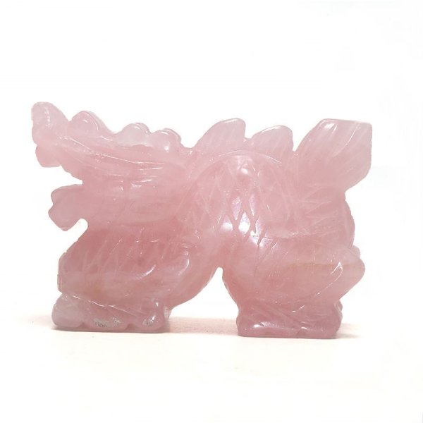 画像2: 置物 彫り物 ローズクォーツ 龍 大 風水 恋愛 美しさ 天然石 パワーストーン 品番:15835 (2)