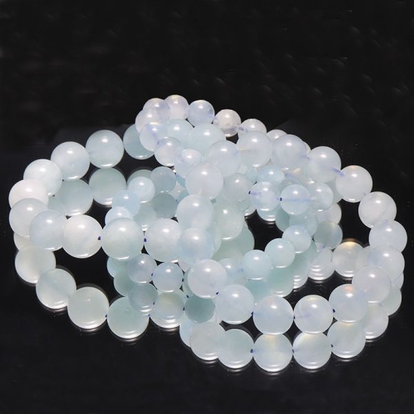 画像2: 【現品限り】ブレス アクアマリン 丸 約13mm ブラジル産 激安ブレス 幸福 愛情 天然石 パワーストーン 品番: 15857 (2)