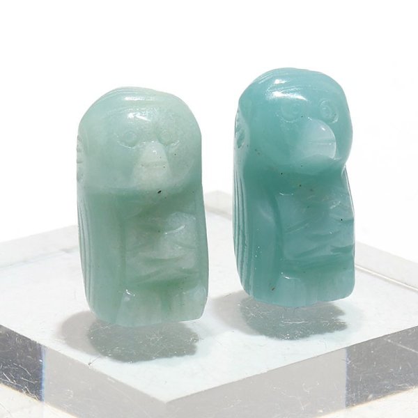 画像3: 置物 彫り物 アマビエ アマゾナイト 妖怪 生物 豊作 疫病 予言 天然石希望の石 行動の石 品番:15878 (3)