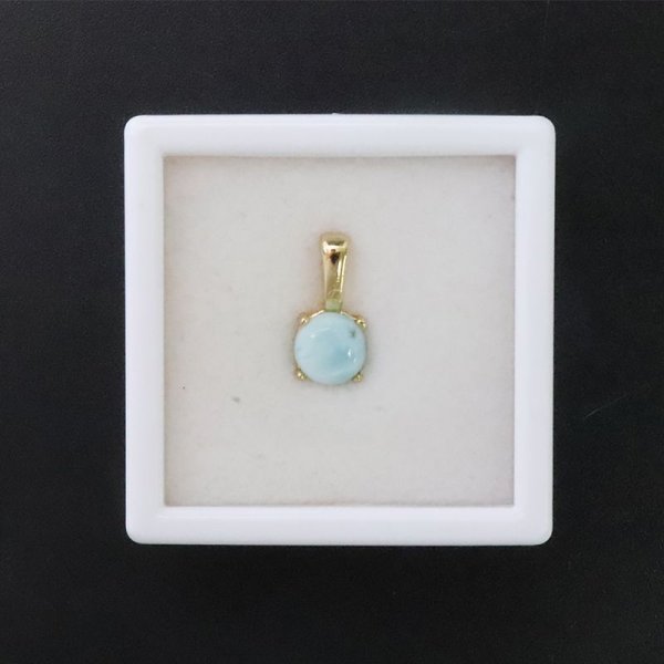 画像5: 【自社製アクセサリー10点以上でクーポン使用後30%OFF対象商品(クーポン番号:AC30)】ペンダントトップ ラリマー ラウンドカット 約7mm ドミニカ産 ケース付き ステンレス ゴールド 日本製 不安をやわらげる 浄化 パワーストーン 天然石 ※ポイント対象外 品番:16010 (5)