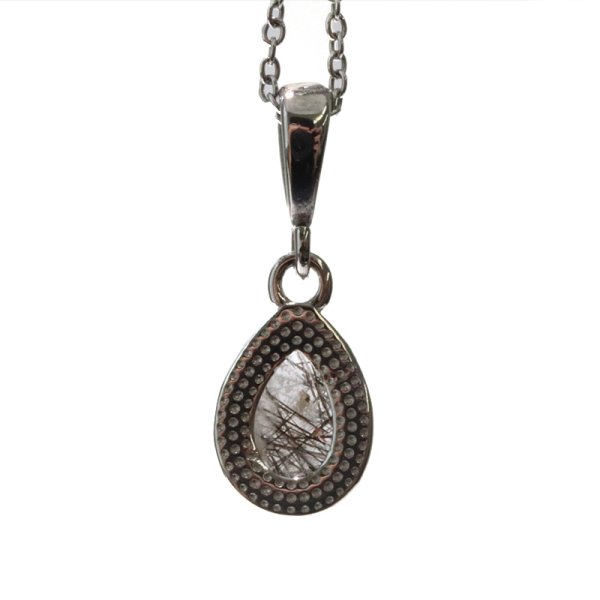 画像4: 【自社製アクセサリー10点以上でクーポン使用後30％OFF対象商品（クーポン番号：AC30）】ペンダントトップ　ブラックルチル　ドロップカット　約7×10mm　ブラジル産　ケース付き　ステンレス　シルバー　日本製　浄化　パワーストーン　天然石　※ポイント対象外　品番：16014 (4)