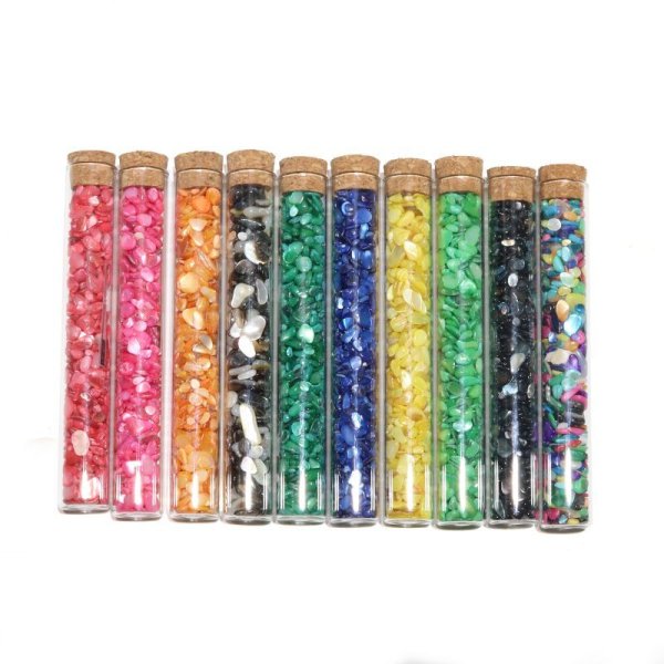 画像7: 試験管さざれ(シェル)　1番〜10番　粒約2mm〜12mm　1本　浄化グッズ　さざれ　パワーストーン　天然石　品番：16075 (7)