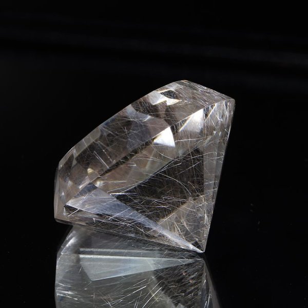 画像3: 【現品限り】 置物 スモーキーシルバールチル ダイヤモンドカット 金運 不屈の精神 安らぎ 安心感 邪気払い 品番:15774 (3)