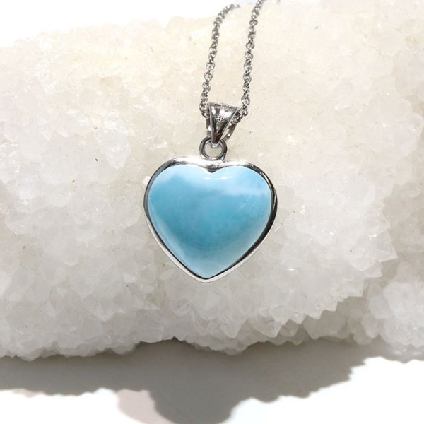 画像3: 【現品限り】ペンダントトップ ラリマー ドミニカ産 ランダム発送 ステンレス シルバー 不安をやわらげる 浄化 パワーストーン 天然石 品番:16087 (3)