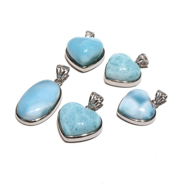 画像4: 【現品限り】ペンダントトップ ラリマー ドミニカ産 ランダム発送 ステンレス シルバー 不安をやわらげる 浄化 パワーストーン 天然石 品番:16087 (4)