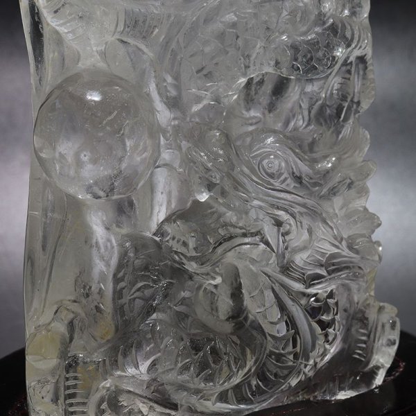 画像3: 【現品限り】【一点物】置物 水晶 龍 台付き  浄化 クリスタル パワーストーン 天然石 品番:16093 (3)