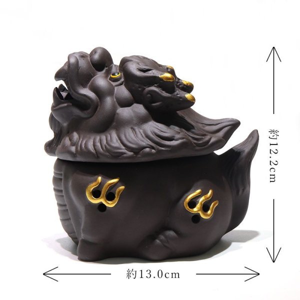 画像6: 香炉 聚財豼貅 ヒキュウ 風水 財運 金運 財福 お香立て 品番:16131 (6)