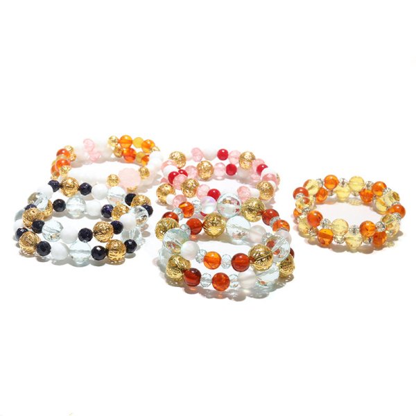 画像3: 【割引不可】ブレスレット 特価デザインブレス 激安ブレス 約8mm〜12mm 合成 紫金石 ホワイトオニキス アクアマリン ランダム発送 幸福 愛情 パワーストーン 天然石 ※割引クーポン・ポイント付与対象外 品番:16045 (3)