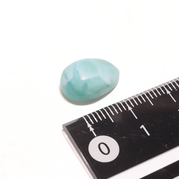 画像4: ルース ラリマー ドロップカット 約10×14mm ドミニカ産 ケース付き 不安をやわらげる 浄化 天然石 品番:16215 (4)