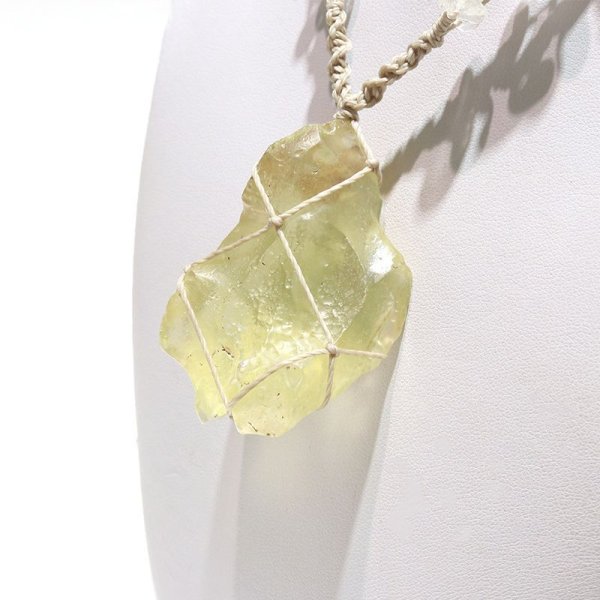 画像2: 【一点物】ネックレス リビアングラス エジプト産 原石 約28g 水晶 ポジティブ 直感力 ヒーリング パワーストーン 天然石 品番:16251 (2)