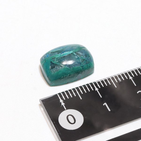 画像4: ルース アズロマラカイト 長方形 約10×14mm アメリカ産 ケース付き 魔除け 毒素 マイナスエネルギー 天然石 品番:16297 (4)