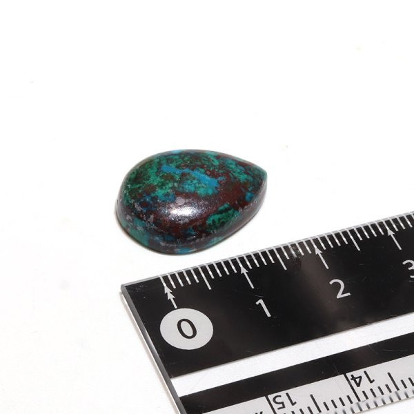 画像4: ルース アズロマラカイト ドロップカット 約15×20mm アメリカ産 ケース付き 魔除け 毒素 マイナスエネルギー 天然石 品番:16294 (4)