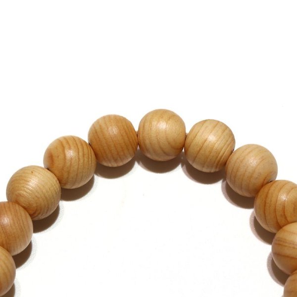 画像3: 【パワーズウッド】ブレス　木曽檜（桧） ＜長野県＞　丸　約8mm　健康運　優れた忍耐力　推進力を高める　日本製　品番：16371 (3)