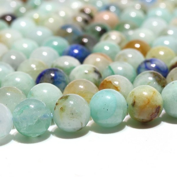 画像3: 連　クリソコラシリカ　 丸　 約6mm　繁栄　幸運　癒し　知性　パワーストーン　天然石　品番：16399 (3)