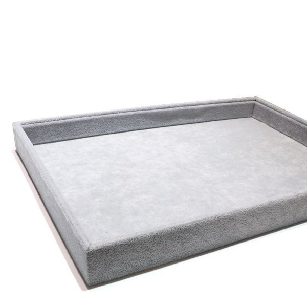 画像3: ベロアトレイ グレー 約35×24×3cm 小物入れ 箱 トレー 便利アイテム 品番:16444 (3)