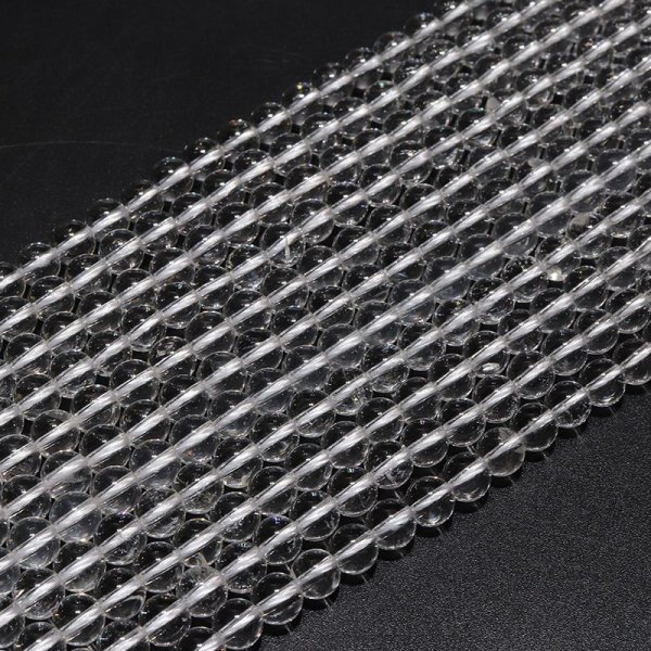 画像3: 連 水晶 Aランク 丸約6mm クォーツ 浄化 再生 調和 パワーストーン 天然石 品番:16466 (3)
