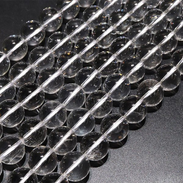 画像2: 連 水晶 Aランク 丸約12mm クォーツ 浄化 再生 調和 パワーストーン 天然石 品番:16469 (2)