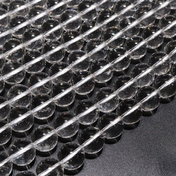 画像2: 連　水晶　Aランク　丸約10mm　クォーツ　浄化　再生　調和　パワーストーン　天然石　品番：16468 (2)