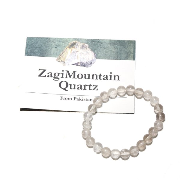 画像5: ブレス　ザギマウンテンクォーツ＜パキスタン産＞　クリア　丸約8mm　浄化　活力　パワーストーン　天然石　品番：16470 (5)