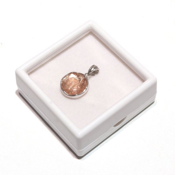画像4: 【現品限り】ペンダントトップ ギベオン<ナミビア産> ピンクゴールド 丸カット型 約14mm silver925 宇宙のパワー 隕石 パワーストーン 天然石 品番:16520 (4)