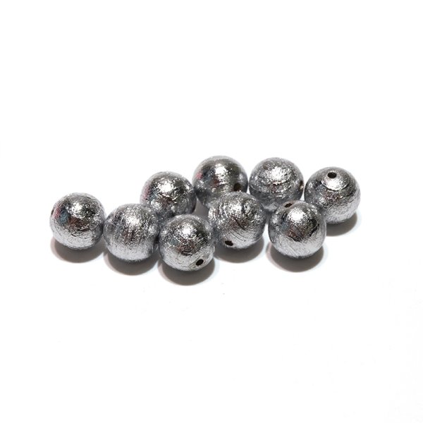 画像2: 【現品限り】バラ石 ギベオン<ナミビア産> シルバー 丸 約6mm 穴あき 一粒売り 宇宙のパワー 隕石 パワーストーン 天然石 品番:16545 (2)