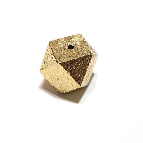 画像2: バラ石 ギベオン<ナミビア産> ゴールド カット 約10mm 穴あき 一粒売り 宇宙のパワー 隕石 パワーストーン 天然石 品番:16560 (2)