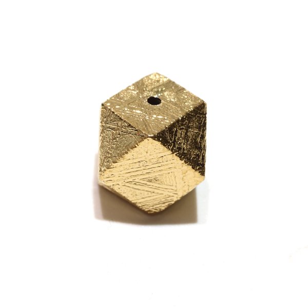 画像3: バラ石 ギベオン<ナミビア産> ゴールド カット 約10mm 穴あき 一粒売り 宇宙のパワー 隕石 パワーストーン 天然石 品番:16560 (3)
