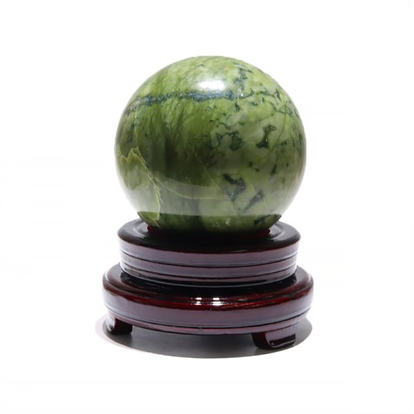 画像3: 置物 丸玉 岫岩玉 約11cm 中国産 ヒーリング リラックス 厄除け パワーストーン 天然石 品番:16574 (3)