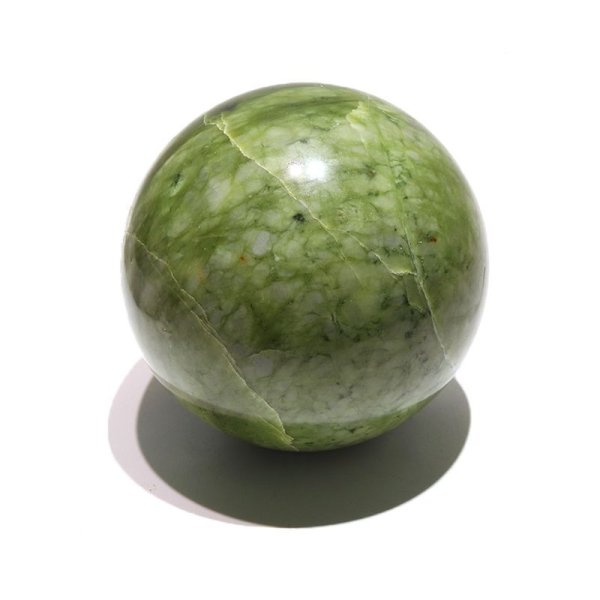 画像5: 置物 丸玉 岫岩玉 約13cm 中国産 ヒーリング リラックス 厄除け パワーストーン 天然石 品番:16575 (5)