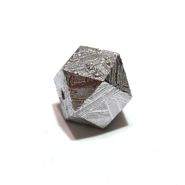 画像3: バラ石 ギベオン<ナミビア産> シルバー カット 約8mm 穴あき 一粒売り 宇宙のパワー 隕石 パワーストーン 天然石 品番:16607 (3)