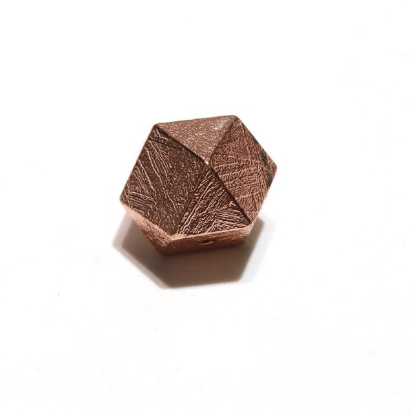 画像2: バラ石 ギベオン<ナミビア産> ピンクゴールド カット 約8mm 穴あき 一粒売り 宇宙のパワー 隕石 パワーストーン 天然石 品番:16609 (2)