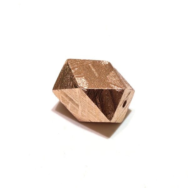 画像3: バラ石 ギベオン<ナミビア産> ピンクゴールド カット 約8×12mm 穴あき 一粒売り 宇宙のパワー 隕石 パワーストーン 天然石 品番:16612 (3)