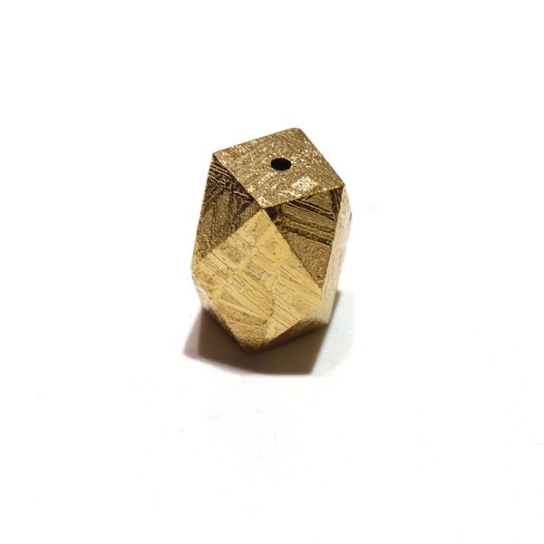 画像2: バラ石 ギベオン<ナミビア産> ゴールド カット 約8×12mm 穴あき 一粒売り 宇宙のパワー 隕石 パワーストーン 天然石 品番:16611 (2)