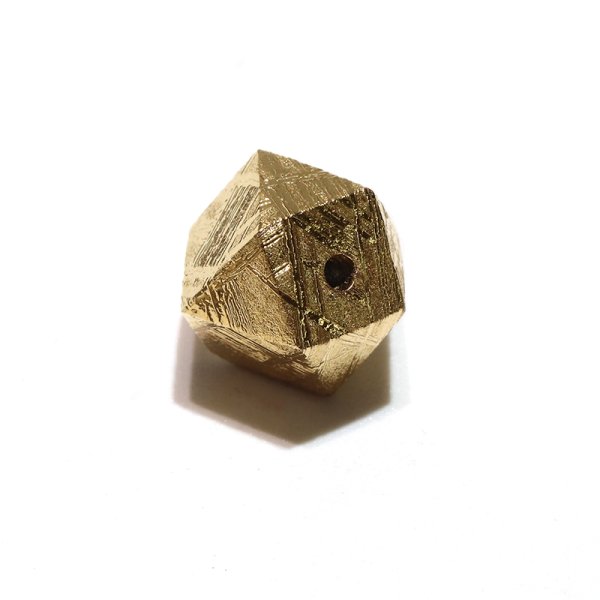 画像3: バラ石 ギベオン<ナミビア産> ゴールド カット 約8mm 穴あき 一粒売り 宇宙のパワー 隕石 パワーストーン 天然石 品番:16608 (3)