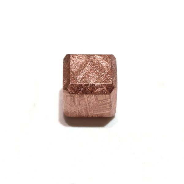 画像2: バラ石 ギベオン<ナミビア産> ピンクゴールド キューブ 約8mm 穴あき 一粒売り 宇宙のパワー 隕石 パワーストーン 天然石 品番:16606 (2)