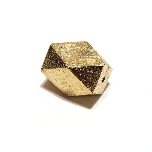 画像3: バラ石 ギベオン<ナミビア産> ゴールド カット 約8×12mm 穴あき 一粒売り 宇宙のパワー 隕石 パワーストーン 天然石 品番:16611 (3)