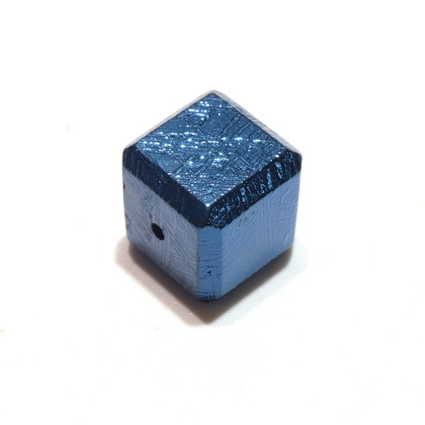 画像2: バラ石 ギベオン<ナミビア産> ブルー 正方形 約10mm 穴あき 一粒売り 宇宙のパワー 隕石 パワーストーン 天然石 品番:16624 (2)