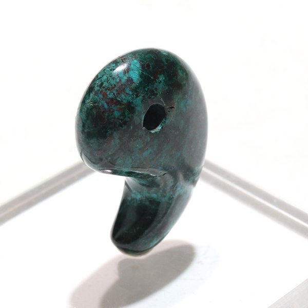 画像3: 【現品限り】勾玉 クリソコラ 約30mm ブラジル産 穴あき 日本製 繁栄 幸運 癒し 知性 パワーストーン 天然石 品番:16643 (3)