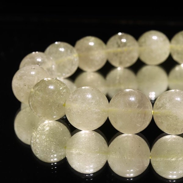 画像2: ブレス リビアングラス<エジプト産> 丸 約12mm ポジティブ 直感力 ヒーリング パワーストーン 天然石 品番:16751 (2)