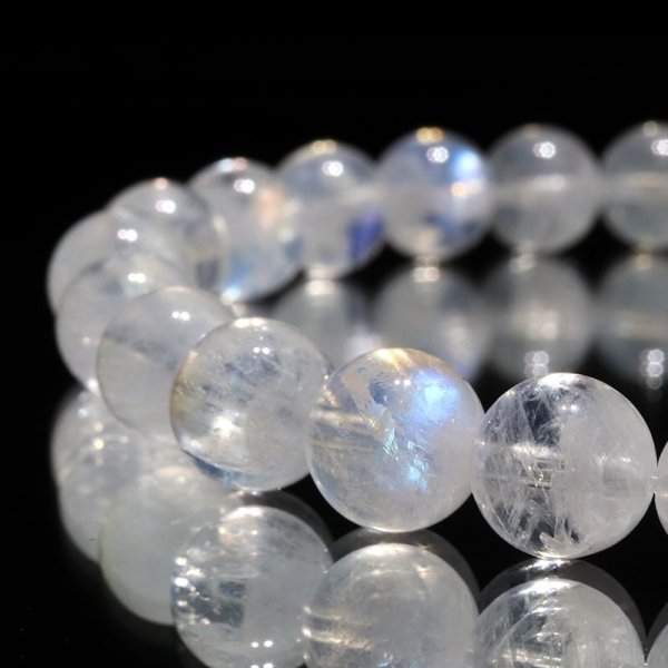 画像2: ブレス　ムーンストーン＜インド産＞　丸　約7.5mm　人間の情緒　社交性　喜び　パワーストーン　天然石　品番：16780 (2)