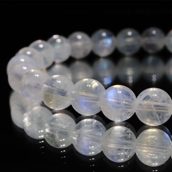 画像2: ブレス　ムーンストーン＜インド産＞　丸　約6.5mm　人間の情緒　社交性　喜び　パワーストーン　天然石　品番：16779 (2)