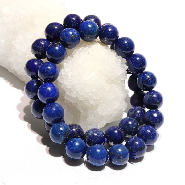 画像5: ブレス　ラピスラズリ＜アフガニスタン産＞　丸　約11.5mm　邪気を払う　判断力　直感力を高め　パワーストーン　天然石　※ポイント対象外　品番：16810 (5)