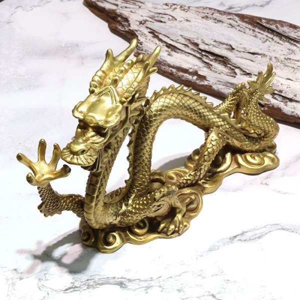 画像3: 置物 彫り物 銅製 龍 風水 運気 金運 財運 インテリア 品番:16977 (3)
