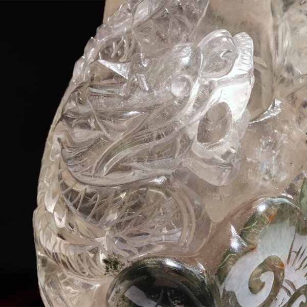 画像2: 置物　ガーデンクォーツ　龍　ブラジル産　台付き　風水　運気　金運　財運　浄化　クォーツ　パワーストーン　天然石　品番：16996 (2)