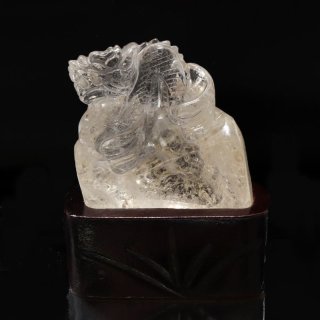 天然石 置物 台付き 置物 水晶 六角柱 ブラジル産 台付き 浄化 クォーツ