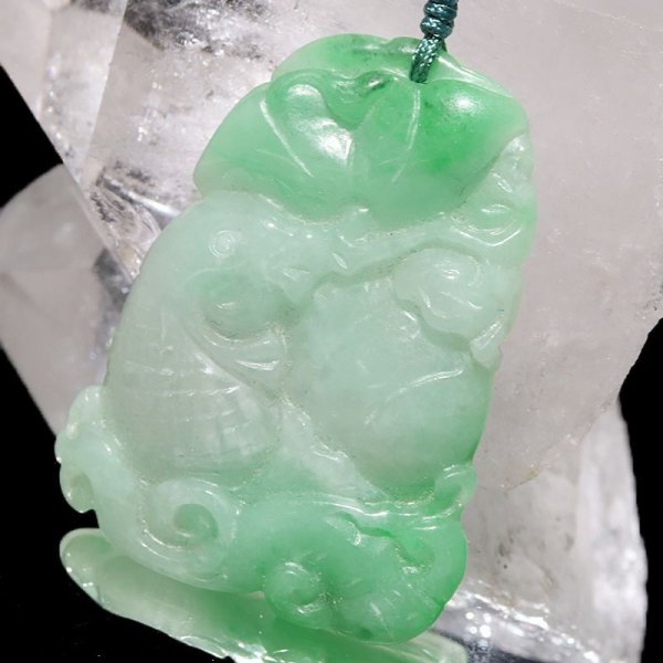 画像2: ネックレス 天然翡翠 登龍門 ミャンマー産 ヒスイ 人生 成功 守護 パワーストーン 天然石 品番:17031 (2)