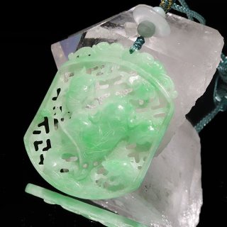 ネックレス 天然翡翠 如意 ミャンマー産 ヒスイ 人生 成功 守護