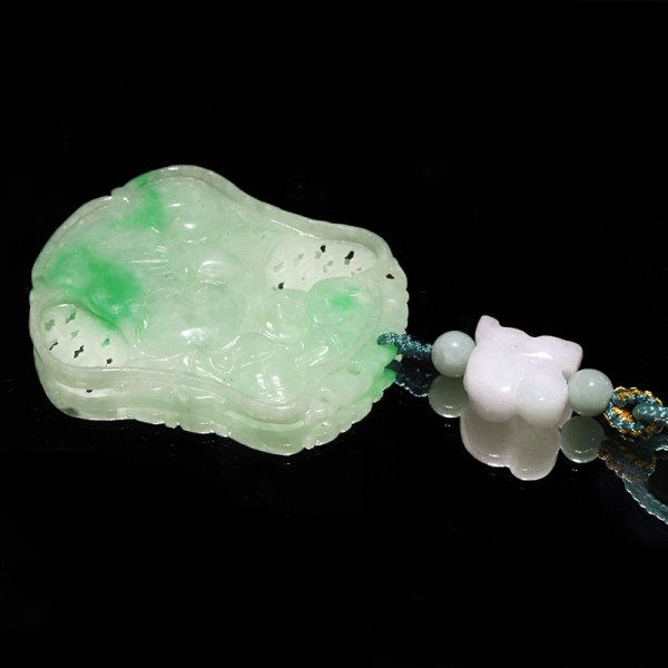 画像3: ネックレス 天然翡翠 コウモリ ミャンマー産 ヒスイ 人生 成功 守護 パワーストーン 天然石 品番:17032 (3)