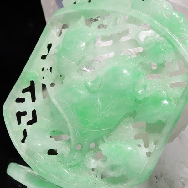 画像2: ネックレス 天然翡翠 蓮 ミャンマー産 ヒスイ 人生 成功 守護 パワーストーン 天然石 品番:17028 (2)